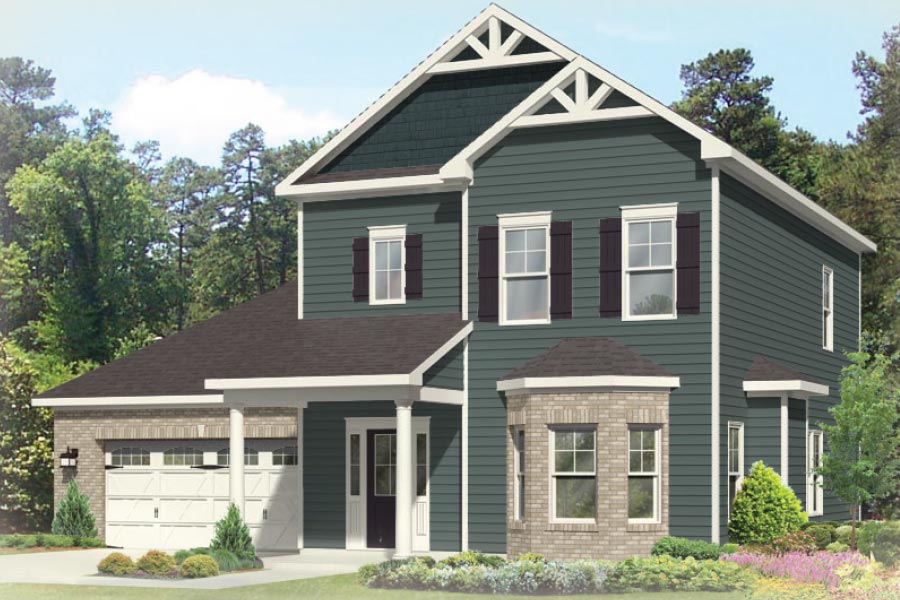 The Sand Dollar offers 1,730 sq ft of living space with 3 bedrooms, 2.5 baths, 2 car garage and an impressive great room. 9 ft ceilings on both floors, hardwood floors downstairs and  more.